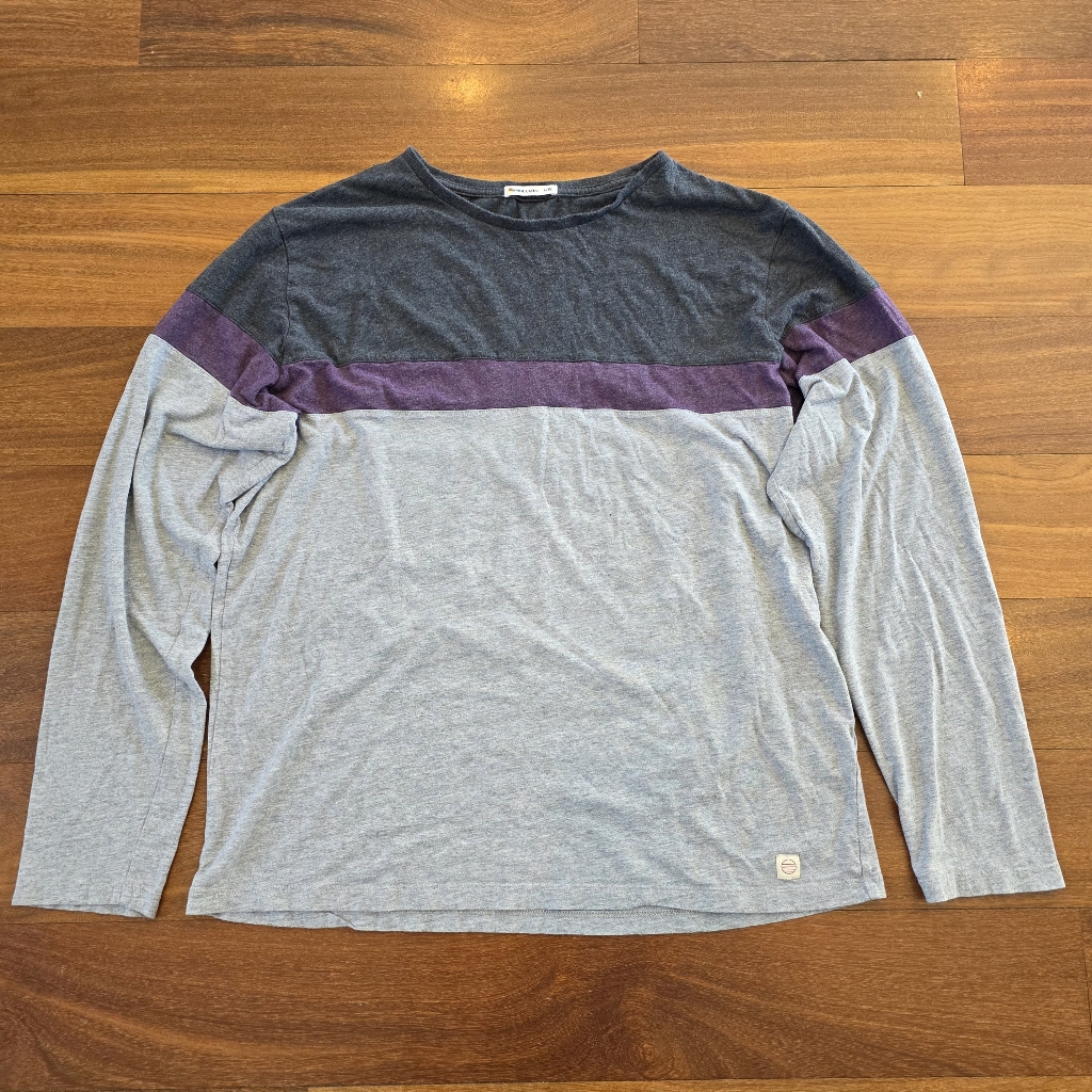 Marine Layer Jacob Colorblock Long Sleeve Tee Mens L/Xl Modal Blend Shirt